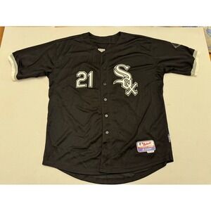 Authentic Chicago White Sox Base Black Alternate Jersey Size 48 #21 Frazier
